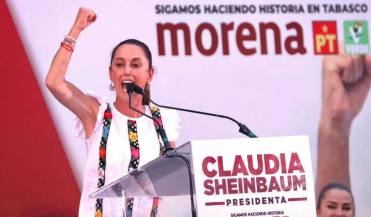 Claudia Sheinbaum promete preservar el legado de AMLO desde Tabasco