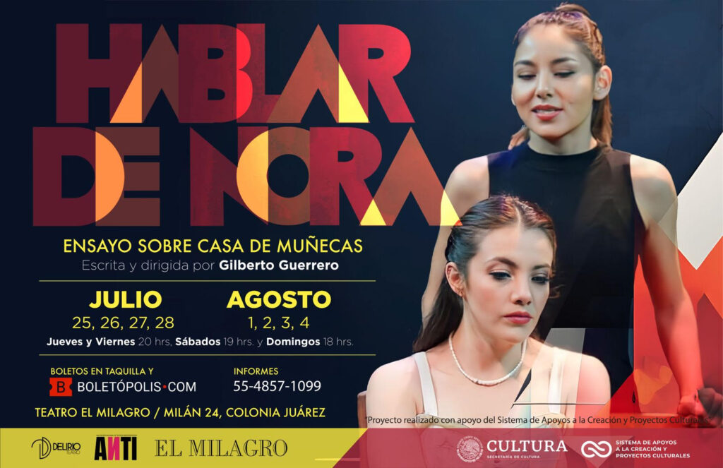 «Hablar de Nora»: Delirio Teatro Reinterpreta «Casa de Muñecas» en el Teatro El Milagro